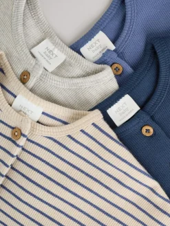 Clearance Next Baby Long Sleeve T-Shirts 4 Pack (0mths-2yrs) Blue Stripe