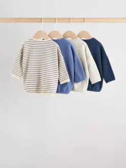 Clearance Next Baby Long Sleeve T-Shirts 4 Pack (0mths-2yrs) Blue Stripe