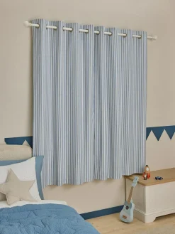 Sale Next Eyelet Blackout Curtains Blue Stripe