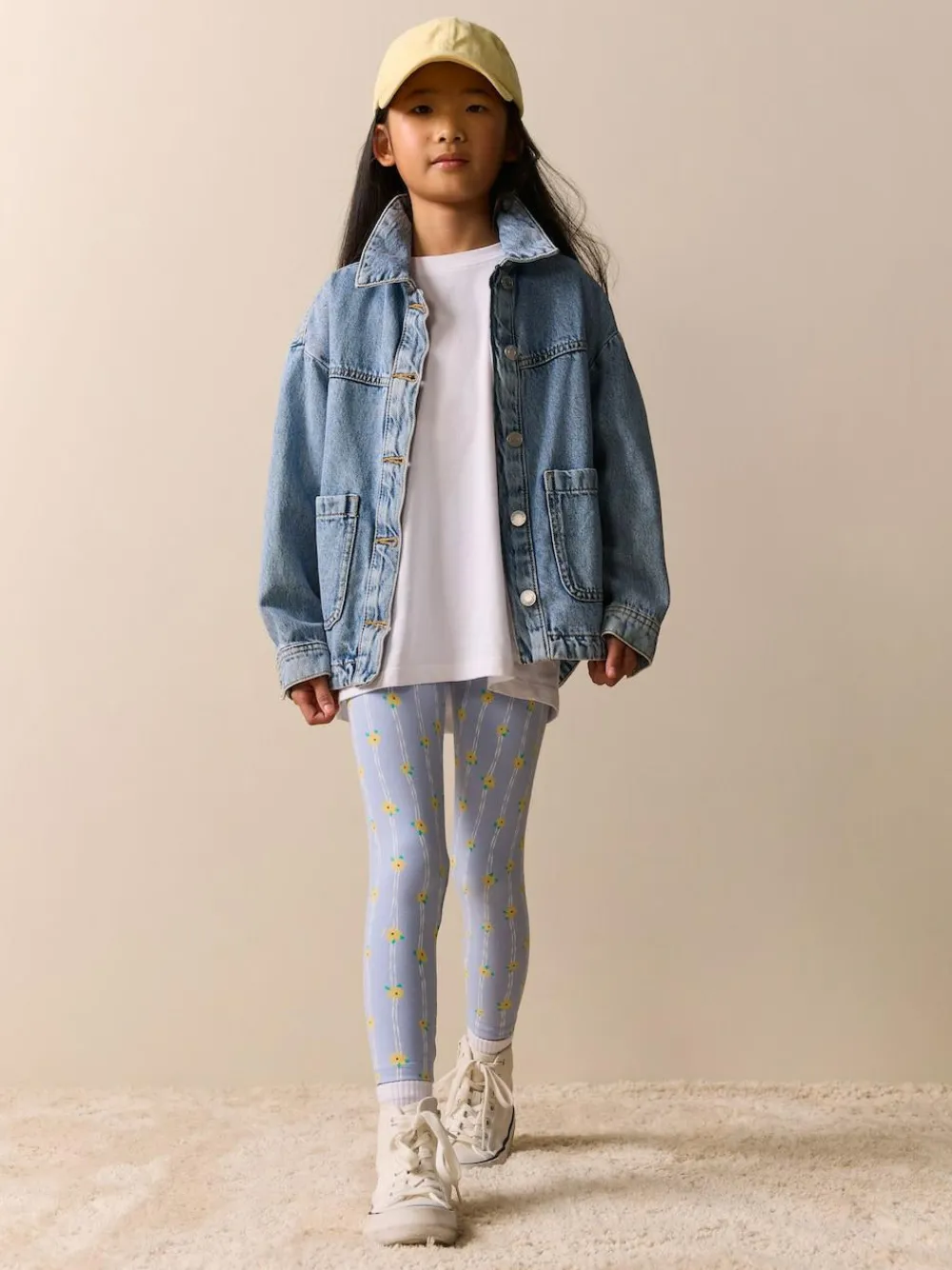 Sale Next Blue Stripe Flower Leggings (3-16yrs)