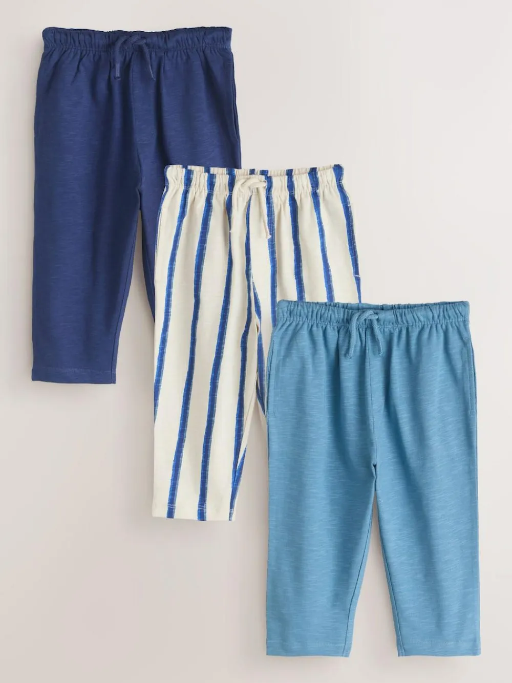 Next Stripe Joggers 3 Pack (3mths-7yrs) Blue