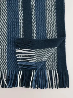 Next Stripe Knitted Scarf Blue