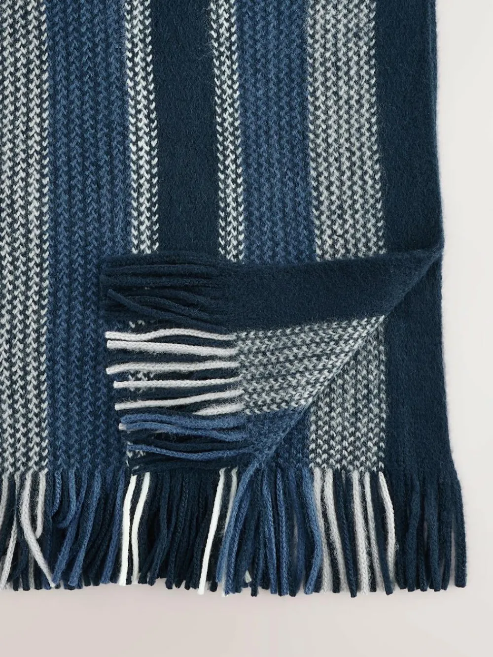 Next Stripe Knitted Scarf Blue