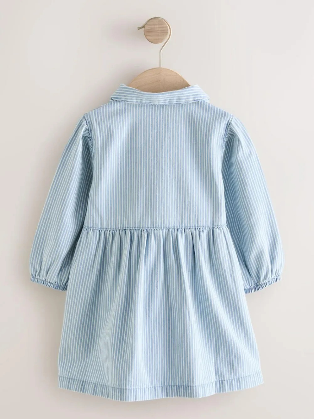 Best Next Long Sleeve Cotton Dress (3mths-8yrs) Blue Stripe