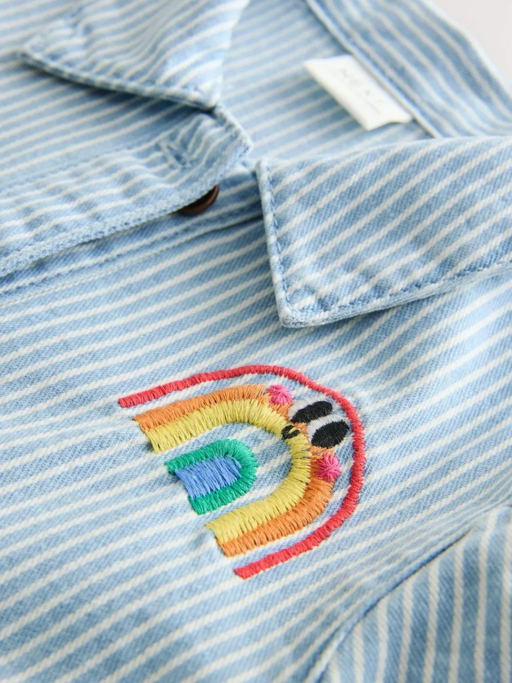 Best Next Long Sleeve Cotton Dress (3mths-8yrs) Blue Stripe