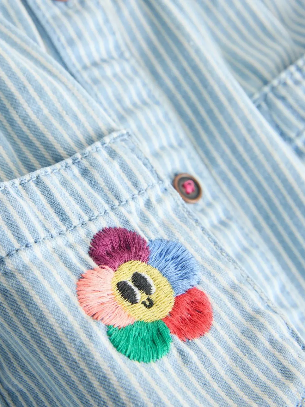 Best Next Long Sleeve Cotton Dress (3mths-8yrs) Blue Stripe