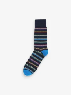 Next Blue Stripe Pattern Socks 5 Pack^ Socks|Socks