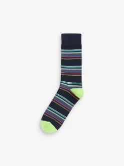 Next Blue Stripe Pattern Socks 5 Pack^ Socks|Socks