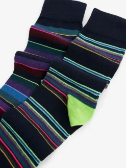 Next Blue Stripe Pattern Socks 5 Pack^ Socks|Socks