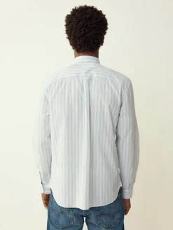 Next Blue Stripe Seersucker Long Sleeve Shirt^ Shirts