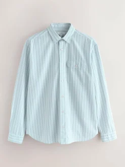 Next Blue Stripe Seersucker Long Sleeve Shirt^ Shirts