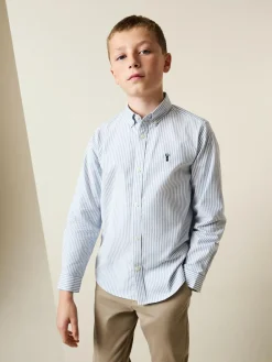 Next Blue Stripe Single Oxford Shirt (3-16yrs)