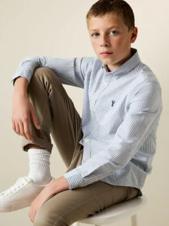 Next Blue Stripe Single Oxford Shirt (3-16yrs)