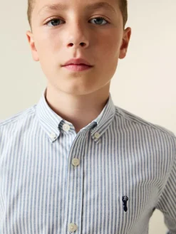 Next Blue Stripe Single Oxford Shirt (3-16yrs)