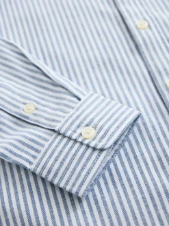 Next Blue Stripe Single Oxford Shirt (3-16yrs)