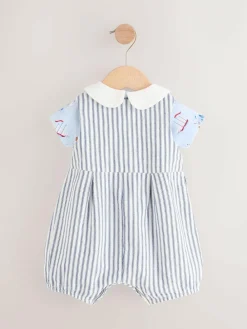 Sale Next Blue Striped Cath Kidston 100% Cotton Baby Dungaree