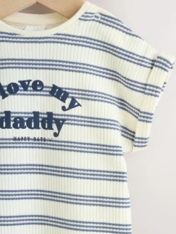 Sale Next Jersey Baby Romper Blue Striped I love my Daddy