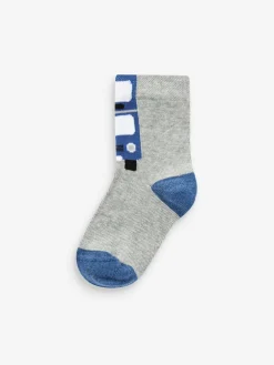 Next Blue Stripes/Transport Cotton Rich Socks 7 Pack^BOY Socks & Tights|Socks & Tights