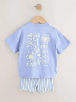 Next Short Sleeve T-Shirt and Cycle Shorts Set (3mths-7yrs)^ Baby Girls|Tops