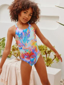 Outlet Next Blue Swirl Double Strap Swimsuit (3-16yrs)