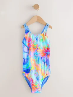 Outlet Next Blue Swirl Double Strap Swimsuit (3-16yrs)