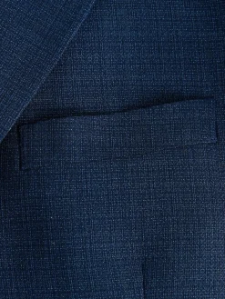 Discount Next Tailored Fit Textured Wool Blend Suit Jacket Blue