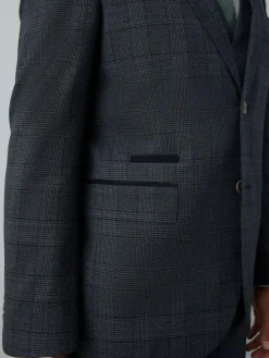 Next Blue Tailored Fit Trimmed Check Suit Jacket^ Blue Suits