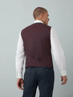 Sale Next Blue Tailored Fit Trimmed Check Suit Waistcoat