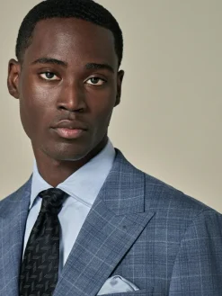 Best Next Blue Tailored Fit Wool Blend Check Jacket