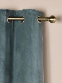 Next Blue Teal Matte Velvet Blackout/Thermal Curtains^ Curtains & Blinds