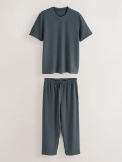 New Next TENCEL™ Modal Blend Short Sleeve Pyjamas Set Blue