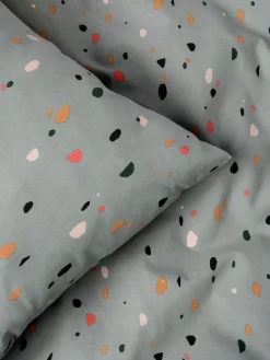 Online Next Blue Terrazzo Cotton Printed Bedding Duvet Cover and Pillowcase Set