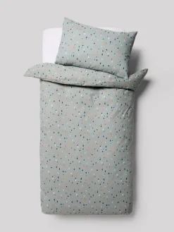 Online Next Blue Terrazzo Cotton Printed Bedding Duvet Cover and Pillowcase Set