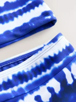 Hot Next Sunsafe Rash Vest And Shorts Swim Set (3-16yrs) Blue Tie Dye