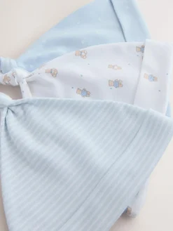 Next Blue Tie Top Baby Hats 3 Pack (0-12mths)^BOY Hats & Scratch Mitts|Newborn Accessories