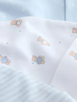 Next Blue Tie Top Baby Hats 3 Pack (0-12mths)^BOY Hats & Scratch Mitts|Newborn Accessories