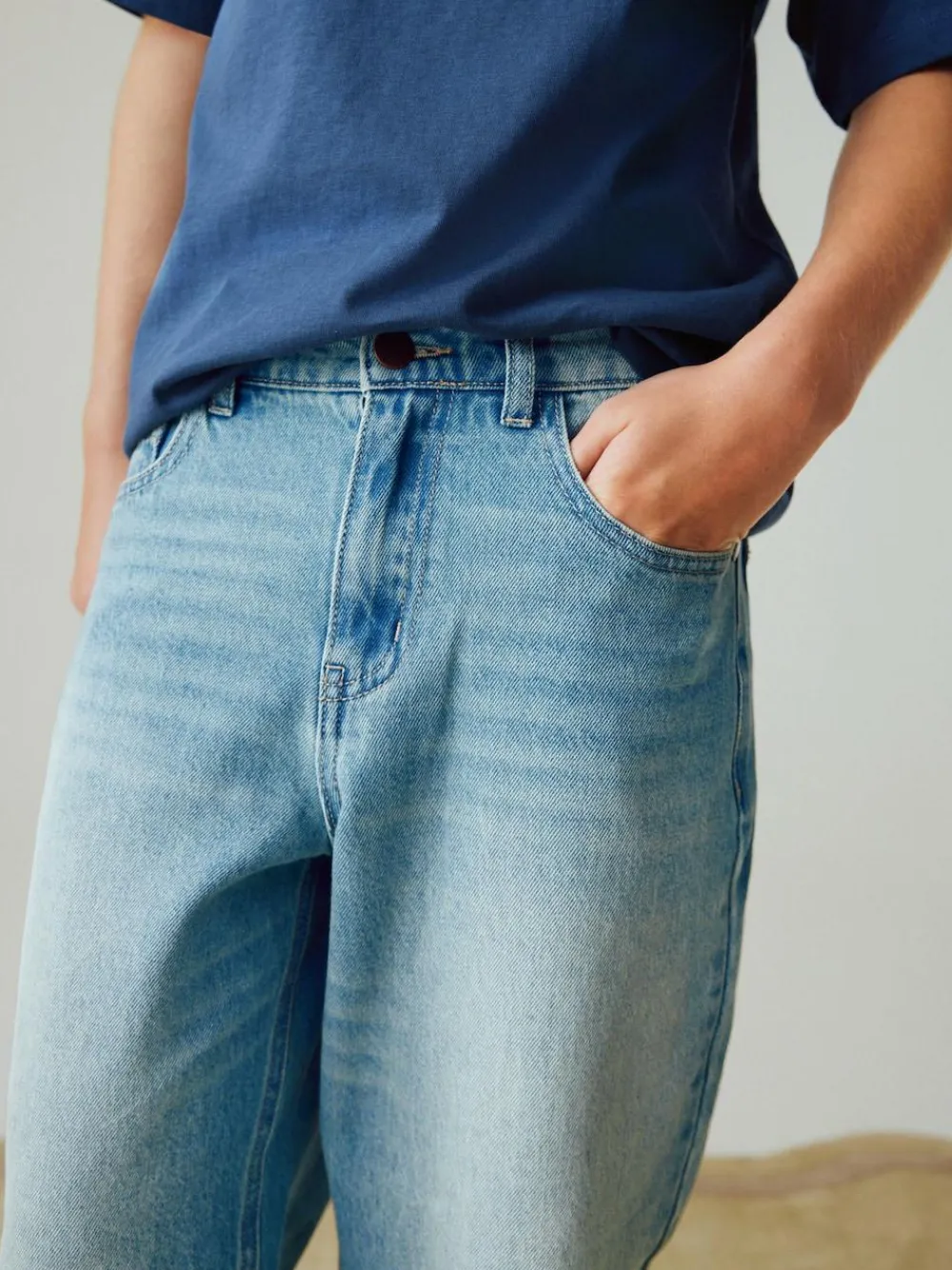 Next Baggy Tapered Authentic Jeans (3-16yrs) Blue Tint