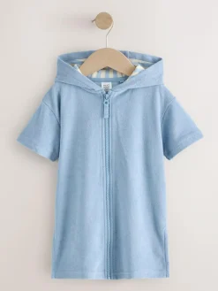 Next Blue Towelling Zip Through Cover-Up (3mths-7yrs)^BOY Swimwear|Swimwear