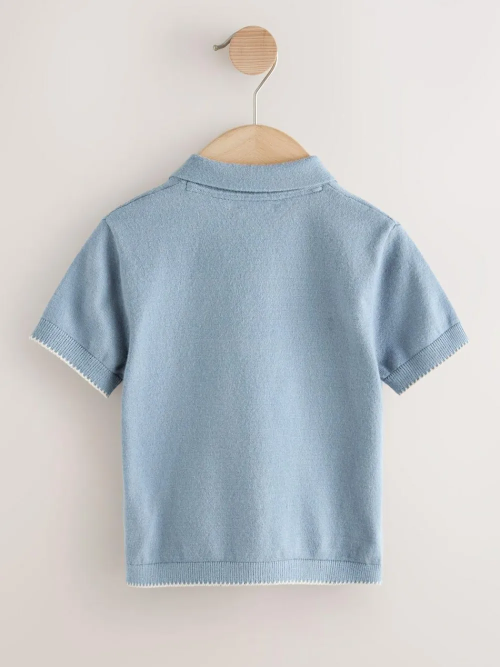 Sale Next Character Button Neck Knitted Polo Shirt (3mths-7yrs) Blue Transport
