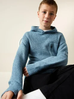 Hot Next Blue Twist Utility Knitted Hoodie (3-16yrs)