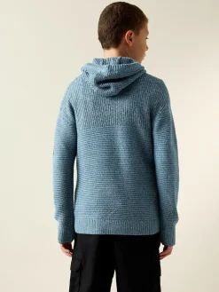 Hot Next Blue Twist Utility Knitted Hoodie (3-16yrs)