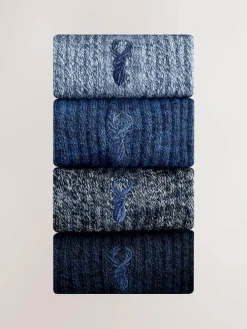 Discount Next Heavyweight Socks 4 Pack Blue Twisted