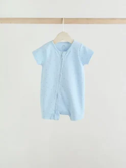 Next Blue Two Way Zip Baby Rompers 3 Pack (0mths-3yrs)^ Rompers & Overalls