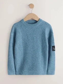 Best Next Blue Utility Knitted Crew Neck Jumper (3-16yrs)