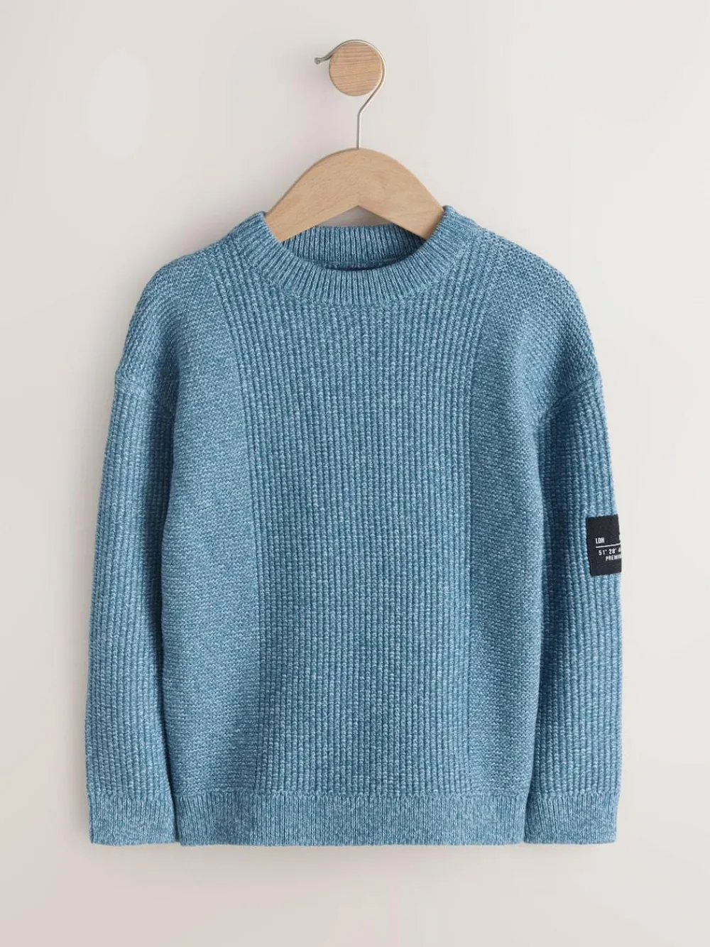 Best Next Blue Utility Knitted Crew Neck Jumper (3-16yrs)