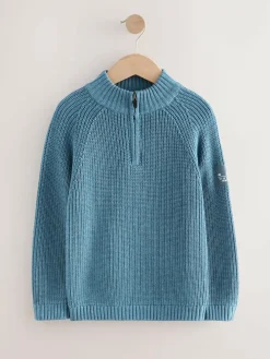 Next Utility Zip Neck Knitted Jumper (3-16yrs)^BOY Knitwear & Sweaters|Knitwear