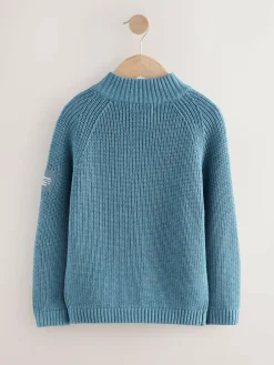 Next Utility Zip Neck Knitted Jumper (3-16yrs)^BOY Knitwear & Sweaters|Knitwear