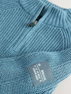 Next Utility Zip Neck Knitted Jumper (3-16yrs)^BOY Knitwear & Sweaters|Knitwear