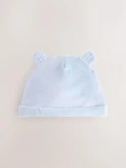 Next Blue Velour Baby Beanies 2 Pack (0-12mths)^BOY Hats & Scratch Mitts|Newborn Accessories