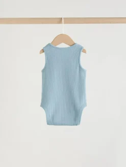 Next Blue Vest Baby Bodysuits 5 Pack^BOY Bodysuits & Vests|Vests